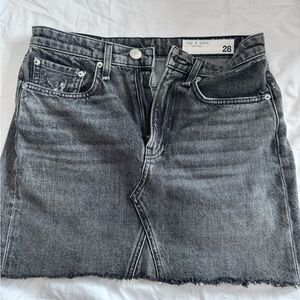 rag & bone Gray Denim Mini Skirt